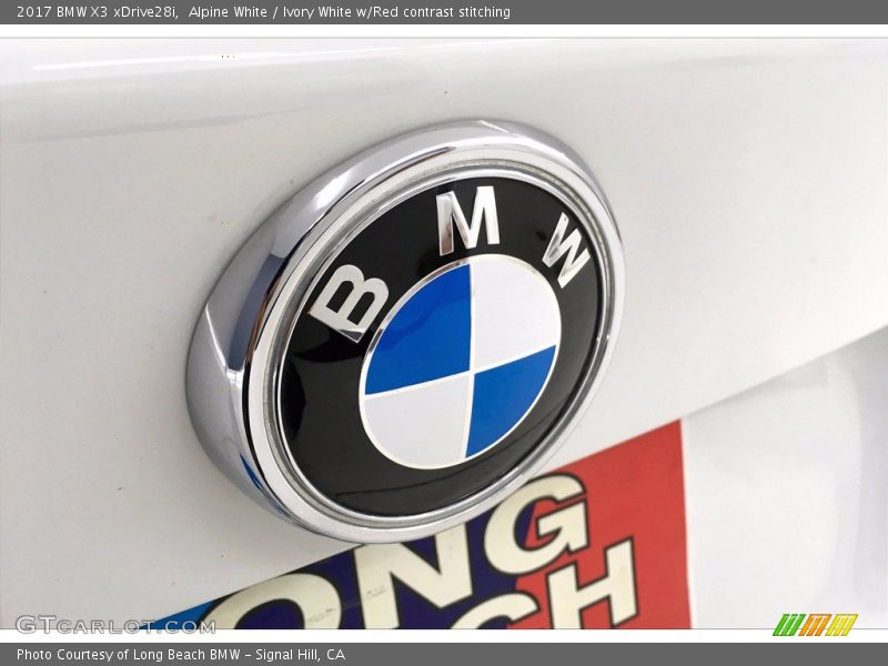 Alpine White / Ivory White w/Red contrast stitching 2017 BMW X3 xDrive28i