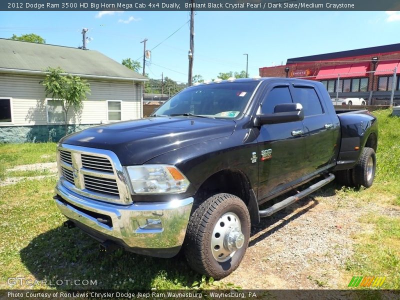 Brilliant Black Crystal Pearl / Dark Slate/Medium Graystone 2012 Dodge Ram 3500 HD Big Horn Mega Cab 4x4 Dually