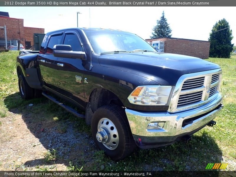 Brilliant Black Crystal Pearl / Dark Slate/Medium Graystone 2012 Dodge Ram 3500 HD Big Horn Mega Cab 4x4 Dually