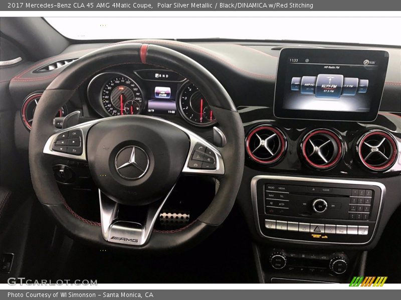 Polar Silver Metallic / Black/DINAMICA w/Red Stitching 2017 Mercedes-Benz CLA 45 AMG 4Matic Coupe