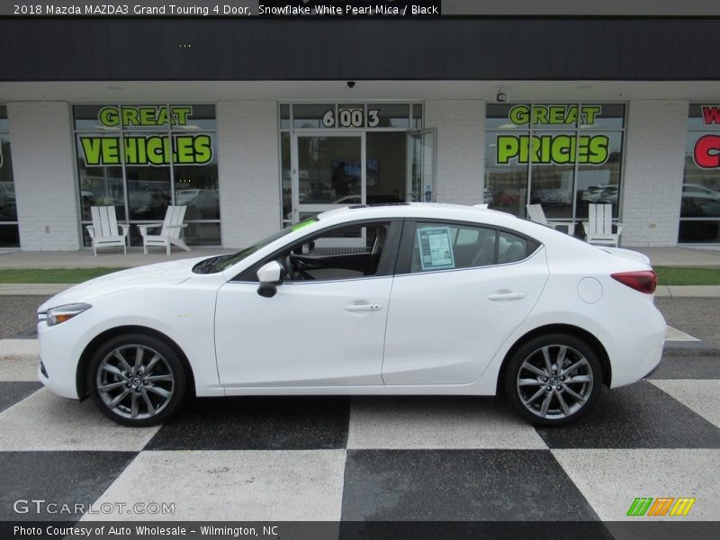 Snowflake White Pearl Mica / Black 2018 Mazda MAZDA3 Grand Touring 4 Door