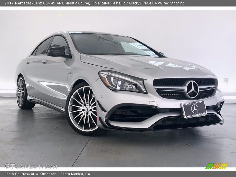 Polar Silver Metallic / Black/DINAMICA w/Red Stitching 2017 Mercedes-Benz CLA 45 AMG 4Matic Coupe