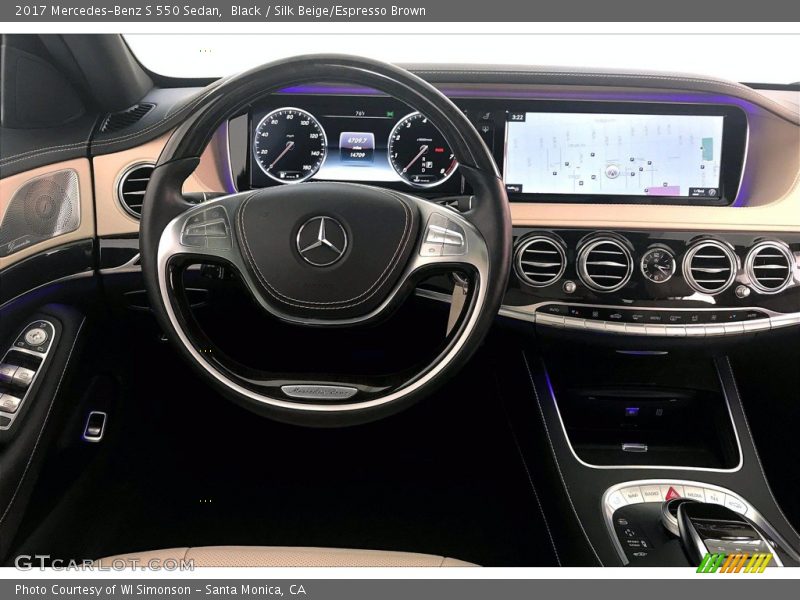 Black / Silk Beige/Espresso Brown 2017 Mercedes-Benz S 550 Sedan