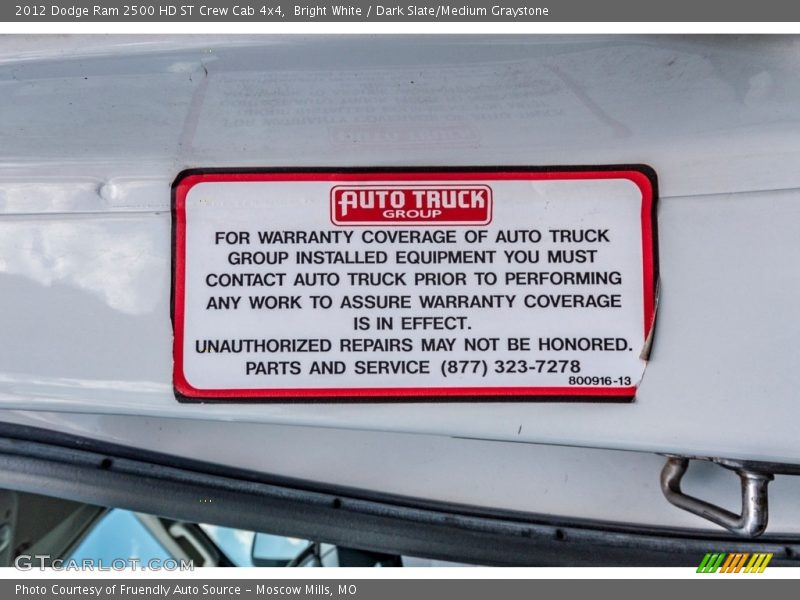 Bright White / Dark Slate/Medium Graystone 2012 Dodge Ram 2500 HD ST Crew Cab 4x4