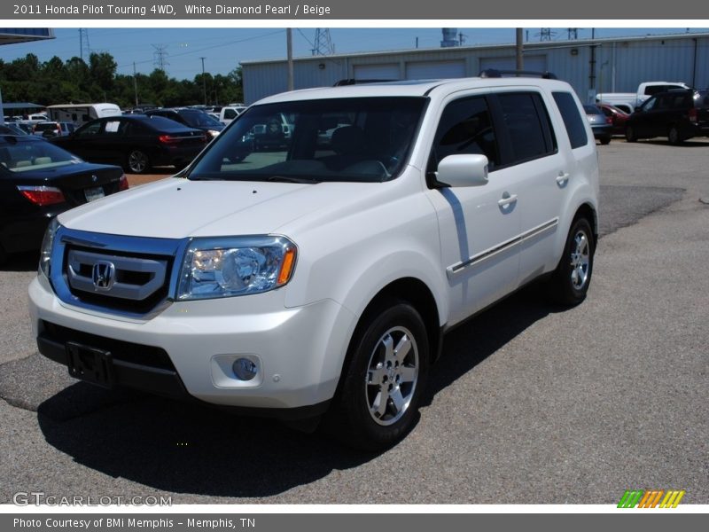 White Diamond Pearl / Beige 2011 Honda Pilot Touring 4WD