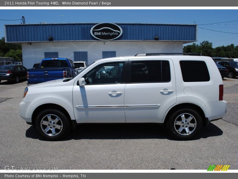 White Diamond Pearl / Beige 2011 Honda Pilot Touring 4WD