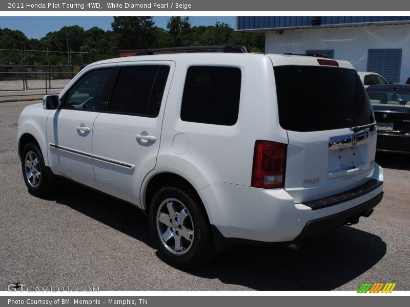 White Diamond Pearl / Beige 2011 Honda Pilot Touring 4WD