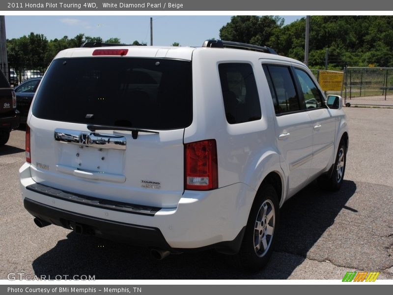 White Diamond Pearl / Beige 2011 Honda Pilot Touring 4WD