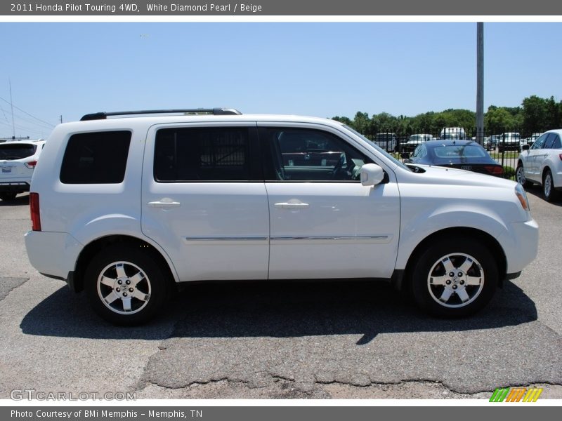 White Diamond Pearl / Beige 2011 Honda Pilot Touring 4WD