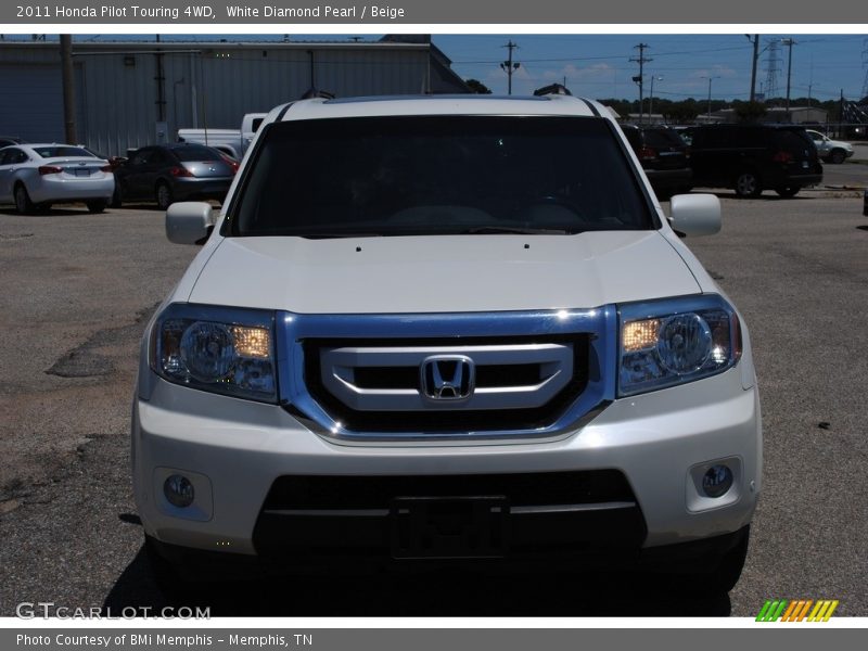 White Diamond Pearl / Beige 2011 Honda Pilot Touring 4WD