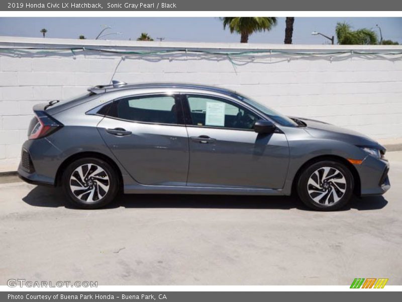 Sonic Gray Pearl / Black 2019 Honda Civic LX Hatchback