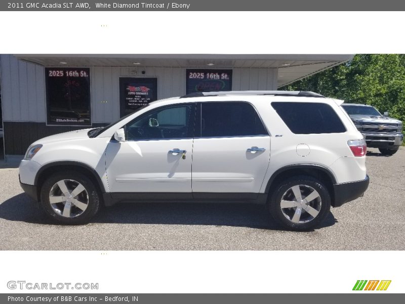 White Diamond Tintcoat / Ebony 2011 GMC Acadia SLT AWD