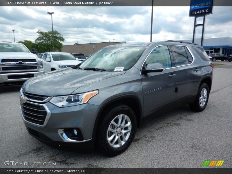 Satin Steel Metallic / Jet Black 2020 Chevrolet Traverse LT AWD