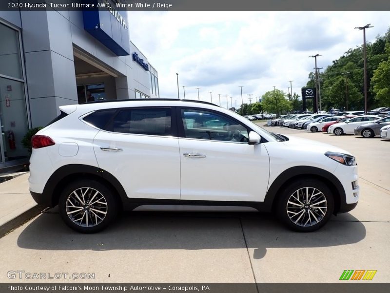 Winter White / Beige 2020 Hyundai Tucson Ultimate AWD
