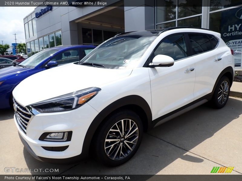 Winter White / Beige 2020 Hyundai Tucson Ultimate AWD