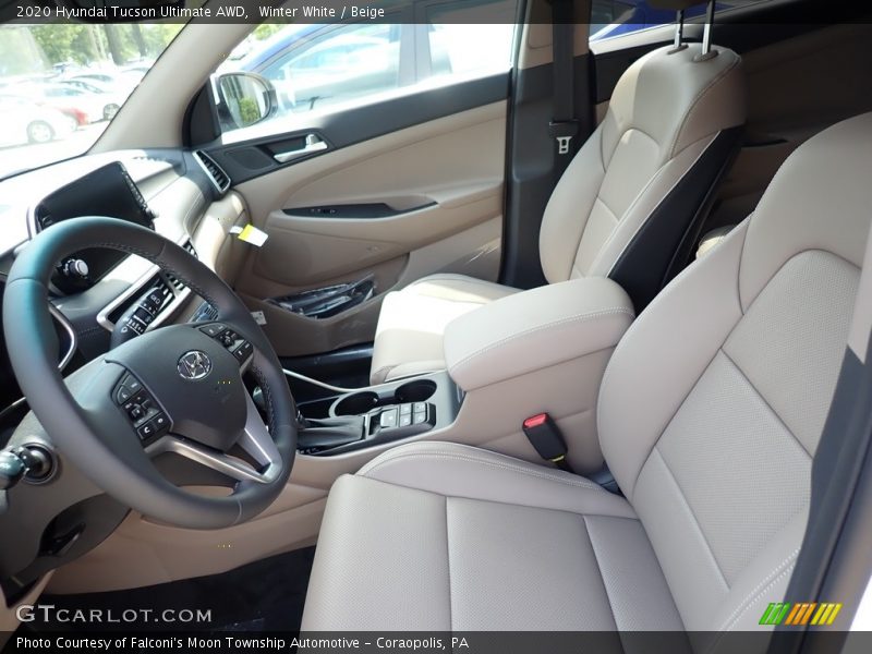 Winter White / Beige 2020 Hyundai Tucson Ultimate AWD