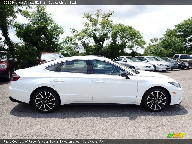 Quartz White / Black 2020 Hyundai Sonata SEL Plus