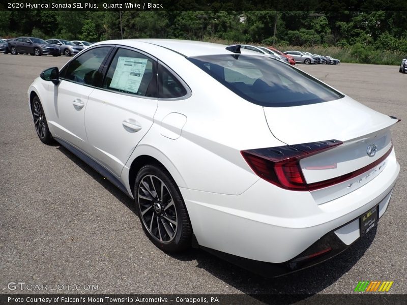 Quartz White / Black 2020 Hyundai Sonata SEL Plus