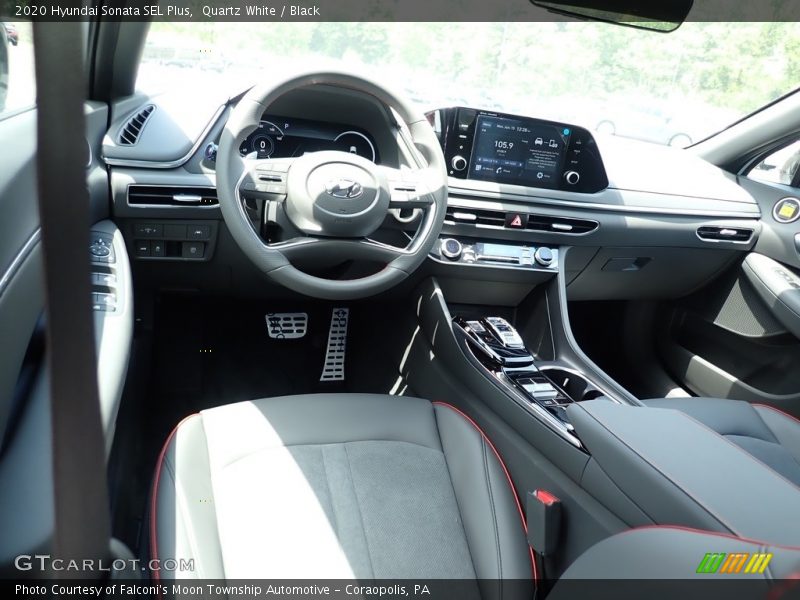 Quartz White / Black 2020 Hyundai Sonata SEL Plus
