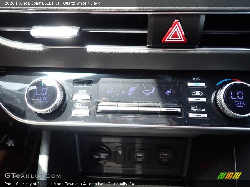 Quartz White / Black 2020 Hyundai Sonata SEL Plus