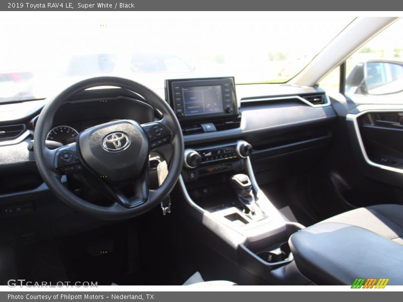 Super White / Black 2019 Toyota RAV4 LE