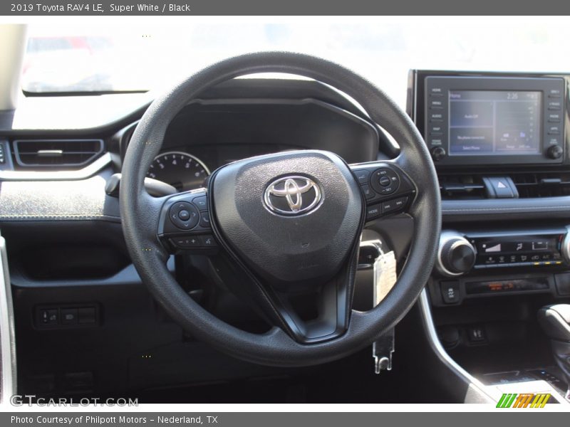 Super White / Black 2019 Toyota RAV4 LE