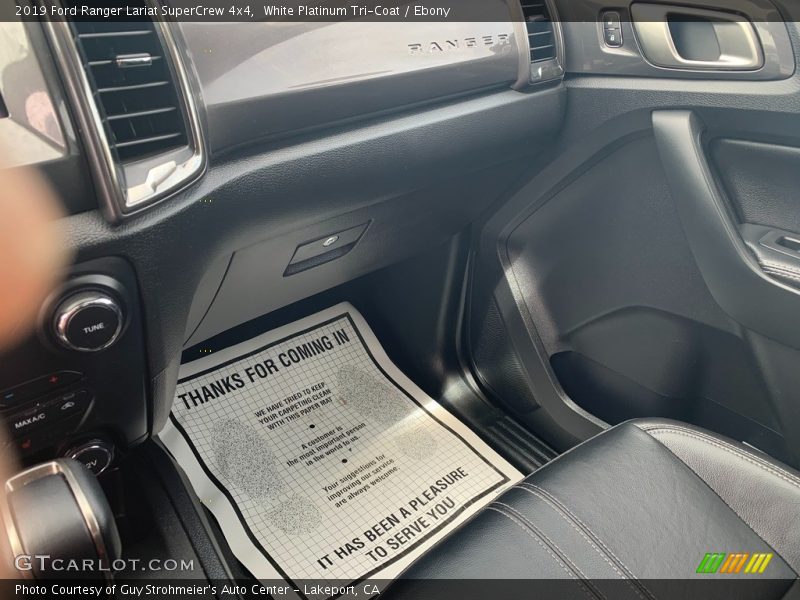 White Platinum Tri-Coat / Ebony 2019 Ford Ranger Lariat SuperCrew 4x4
