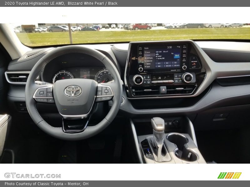 Blizzard White Pearl / Black 2020 Toyota Highlander LE AWD