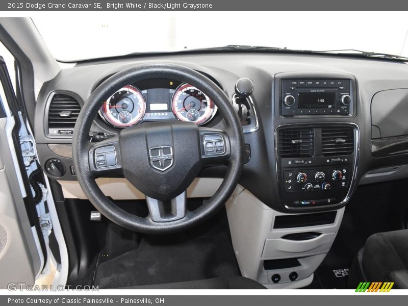 Bright White / Black/Light Graystone 2015 Dodge Grand Caravan SE