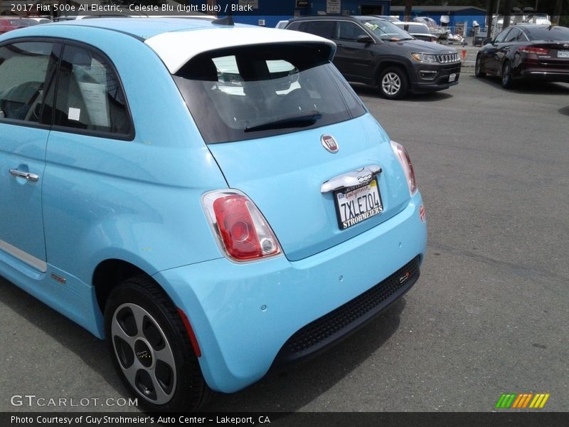 Celeste Blu (Light Blue) / Black 2017 Fiat 500e All Electric