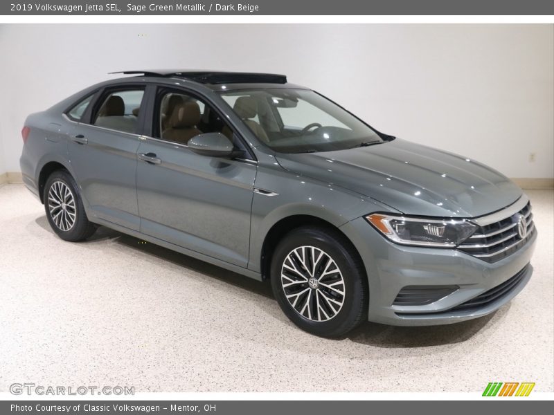 Sage Green Metallic / Dark Beige 2019 Volkswagen Jetta SEL
