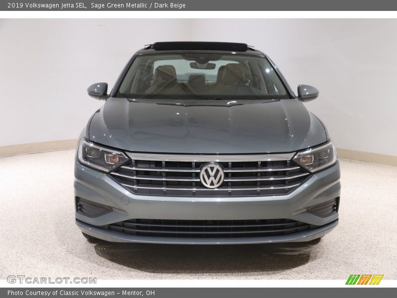 Sage Green Metallic / Dark Beige 2019 Volkswagen Jetta SEL