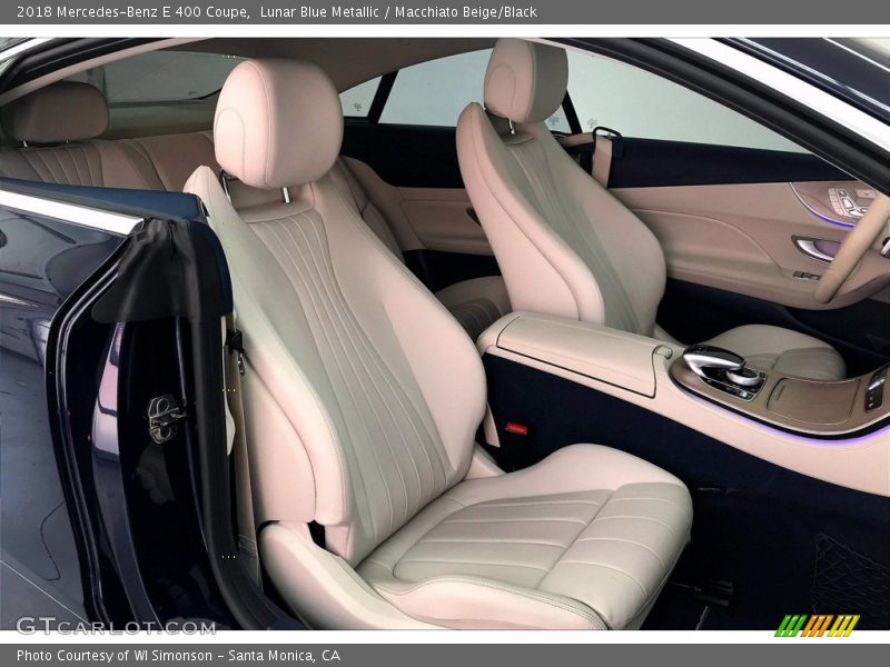 Lunar Blue Metallic / Macchiato Beige/Black 2018 Mercedes-Benz E 400 Coupe