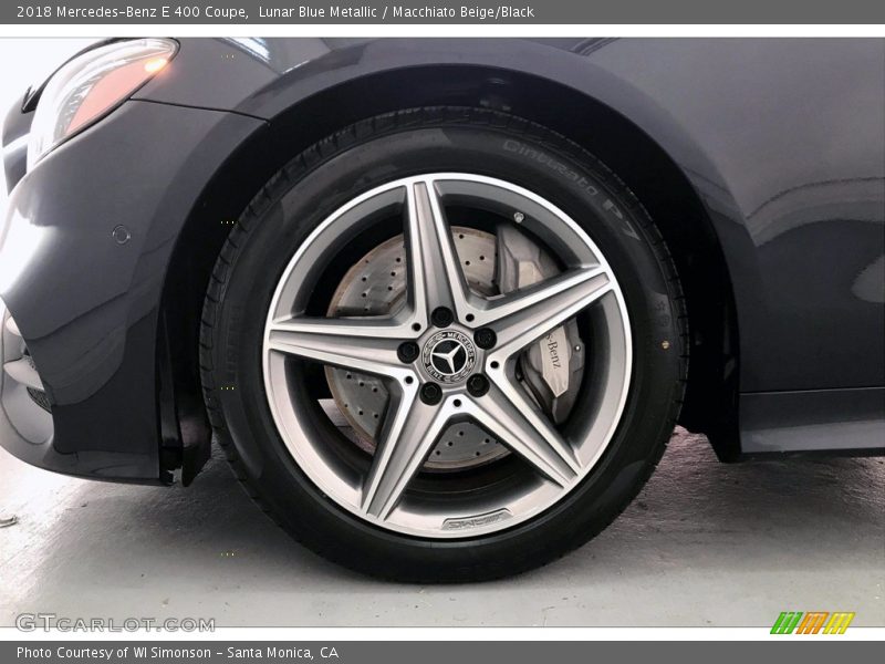 Lunar Blue Metallic / Macchiato Beige/Black 2018 Mercedes-Benz E 400 Coupe