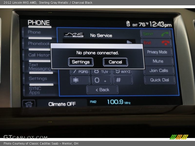Sterling Gray Metallic / Charcoal Black 2012 Lincoln MKS AWD