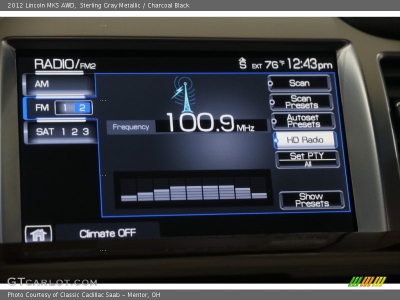 Sterling Gray Metallic / Charcoal Black 2012 Lincoln MKS AWD