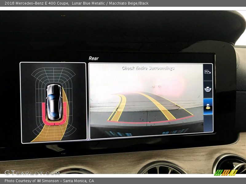 Lunar Blue Metallic / Macchiato Beige/Black 2018 Mercedes-Benz E 400 Coupe