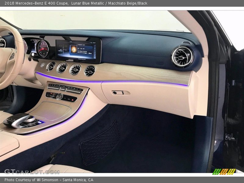 Lunar Blue Metallic / Macchiato Beige/Black 2018 Mercedes-Benz E 400 Coupe