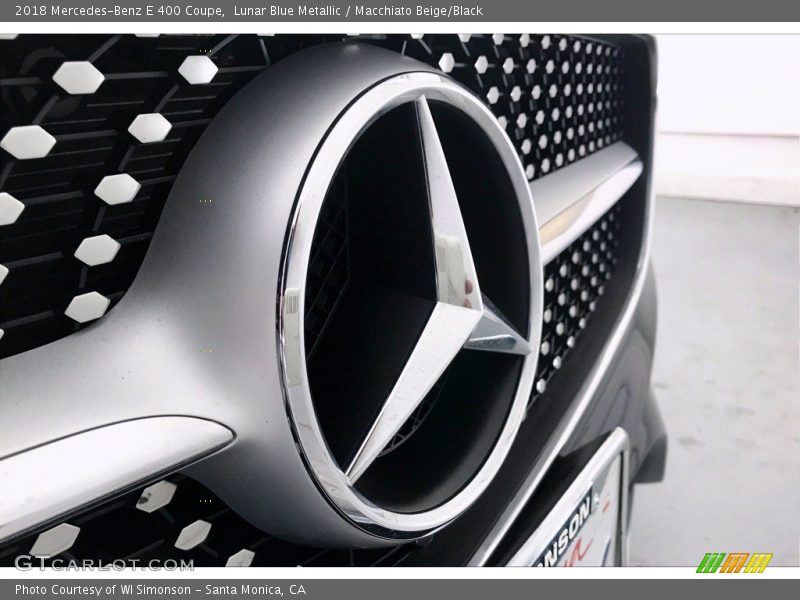 Lunar Blue Metallic / Macchiato Beige/Black 2018 Mercedes-Benz E 400 Coupe