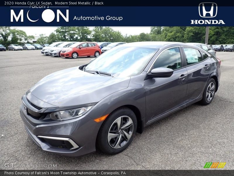 Modern Steel Metallic / Black 2020 Honda Civic LX Sedan