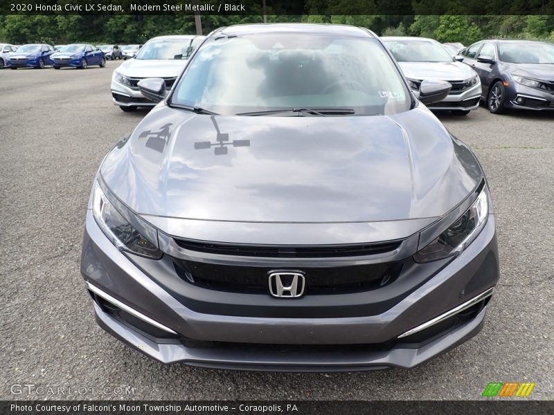 Modern Steel Metallic / Black 2020 Honda Civic LX Sedan