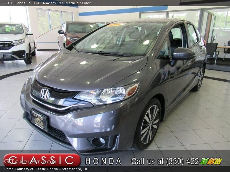 Modern Steel Metallic / Black 2016 Honda Fit EX-L