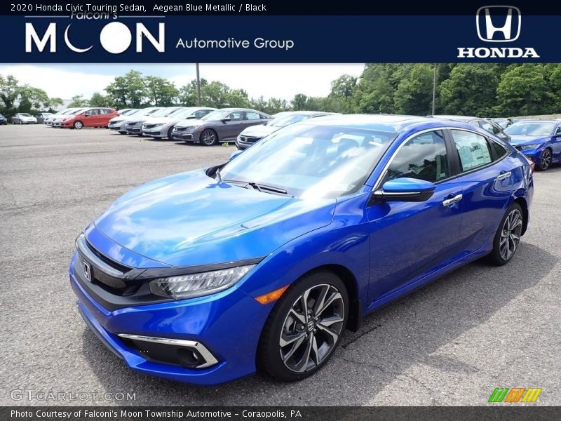 Aegean Blue Metallic / Black 2020 Honda Civic Touring Sedan