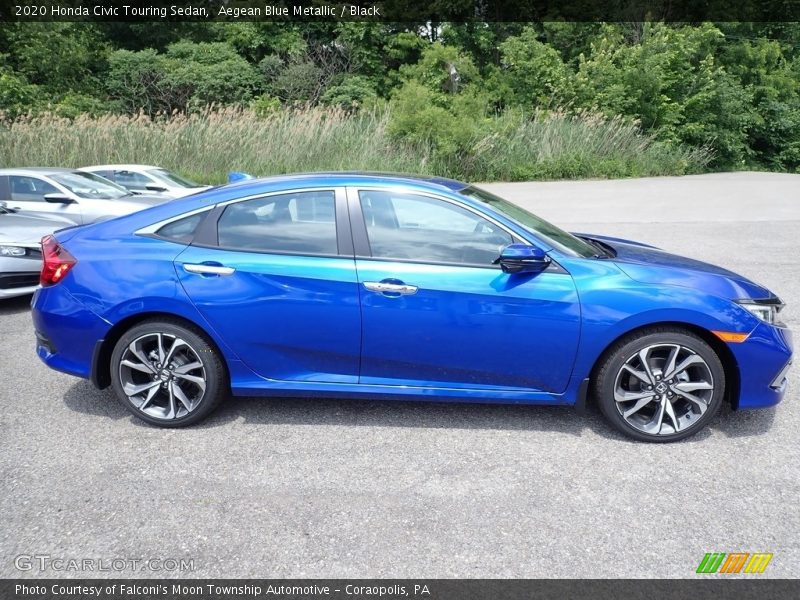 Aegean Blue Metallic / Black 2020 Honda Civic Touring Sedan