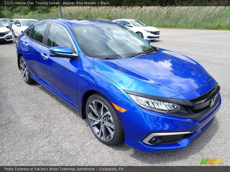 Aegean Blue Metallic / Black 2020 Honda Civic Touring Sedan
