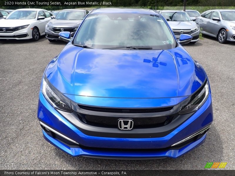 Aegean Blue Metallic / Black 2020 Honda Civic Touring Sedan
