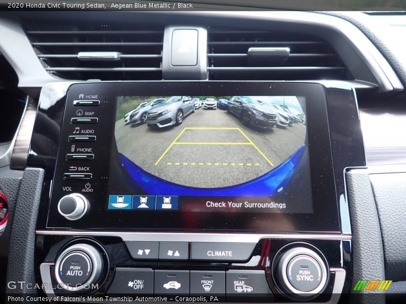 Aegean Blue Metallic / Black 2020 Honda Civic Touring Sedan