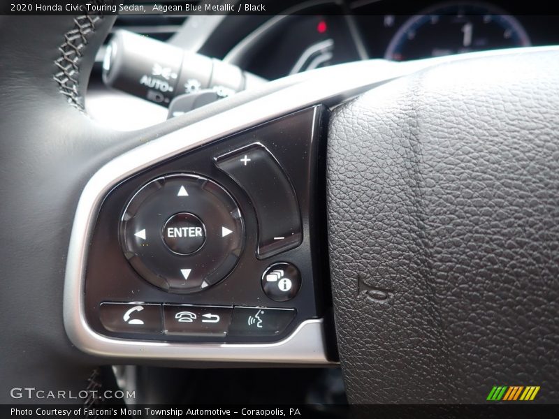 Aegean Blue Metallic / Black 2020 Honda Civic Touring Sedan