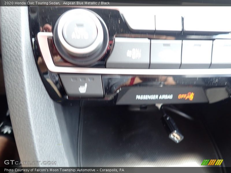 Aegean Blue Metallic / Black 2020 Honda Civic Touring Sedan