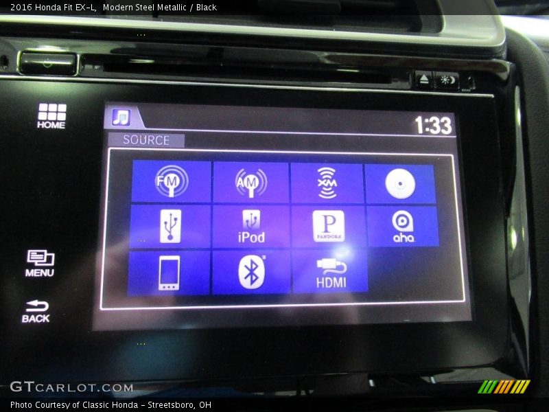 Modern Steel Metallic / Black 2016 Honda Fit EX-L